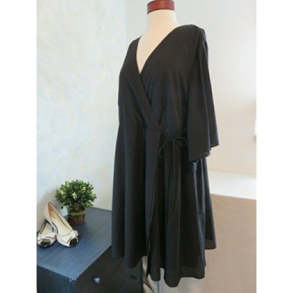Torrid Chiffon Wrap Dress Slimming LBD Blogger